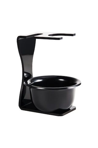 Bosphorusboutique02 3'ü 1 Arada Tıraş Seti - Saf Porsuk Kılı Fırçası, Sabun Kabı Ve Fırça Tutucu Siyah, Kullanışlı Ve Pratik Siyah