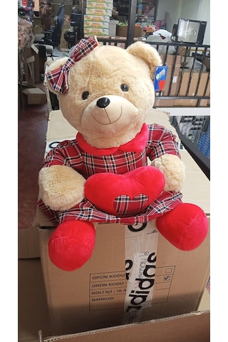 Halley Oyuncak Kıyafetli Peluş Ayı Uyku Arkadaşım 55 Cm Pelüş Çok Renkli