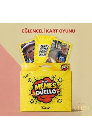 Mini Memes Düello Klasik Deste 2 Kart Oyunu Eğlenceli Party Oyunu