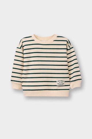 Defacto Erkek Bebek Regular Fit Bisiklet Yaka Çizgili Sweatshirt Kumaşı Sweatshirt E0280a526spbg319 Bej-bg319