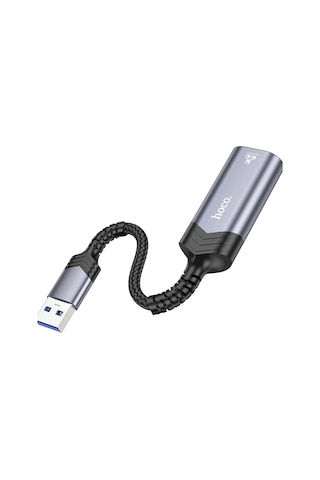 Hoco. Ua26 Tak Çalıştır Usb To Rj45 1000 Mbps Ethernet Dönüştürücü - Gri