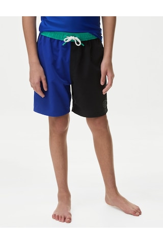 Marks & Spencer Renk Bloklu Deniz Şortu (6-16 Yaş) T87007297W Mavi