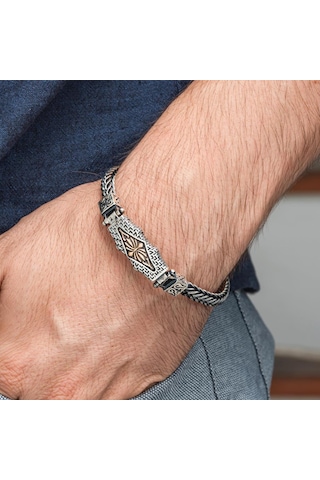 Yeni Tasarım 925 Ayar Gümüş Erkek Bileklik Gümüş