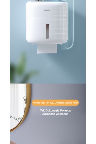 Ecoco Çekmeceli Dokunmatik Tuvalet Kağıdı Havlu Saklama Kutusu