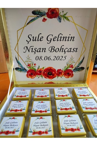 Karton Kutuda İsme Özel Çikolata-48li