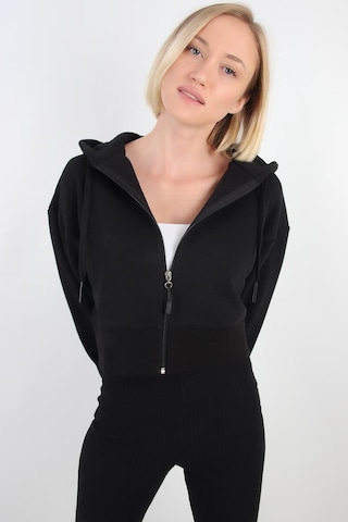 Alexandergardı Kapüşonlu Crop Hırka B21-36300 Siyah