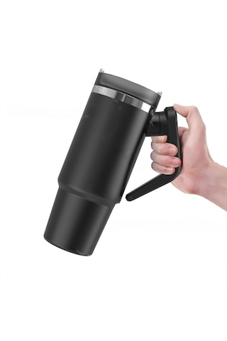 Mufunye The Iceflow Flip Straw Pipetli Termos Bardak 30oz 950ml , Siyah