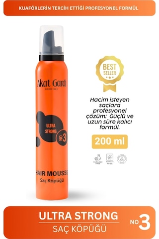 Akat Gardi Saç Köpüğü Ultra Strong No:3 Turuncu 200 Ml