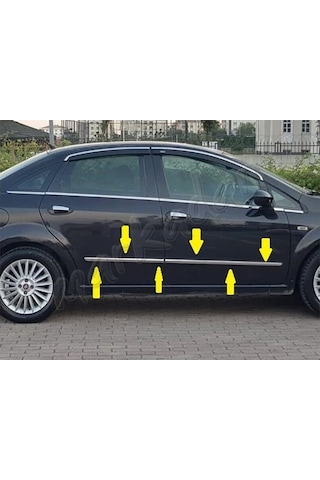 Markadan Fiat Linea Krom Yan Kapı Çıtası 2006-2018 4 Parça Paslan