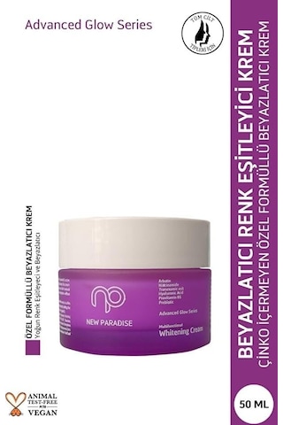New Paradise Genital Beyazlatıcı Krem Çinko İçermez Yüz Kol Altı Genital İç Bacak Diz Ve Dirsek 50 Ml