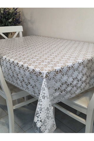 Ithal Pvc Muşamba - Desenli Silinebilir Masa Örtüsü 07nl10d Beyaz