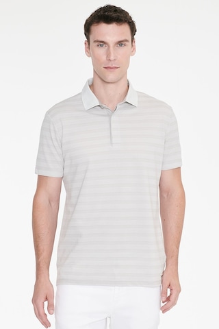 Ac&co Erkek Grı Pamuklu Slim Fit Dar Kesim Polo Yaka Çizgili Tişört Gri