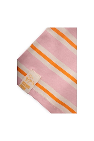 Cigit Çizgili Kız T-shırt 2-10 Yaş Pembe Turuncu Çizgili Pembe Turunc U Çizgili