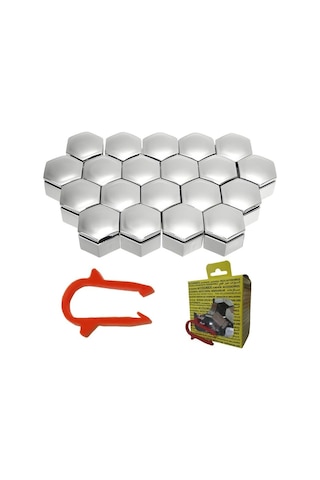 M19 Bijon Kapağı Seti 19x27mm Krom Universal 13450276 1008036 20 Adet + Sökme Aparatı Tüm Suv Araçlara Uyumlu M19 Bijon Kapağı Seti 19x27mm Krom Universal 13450276 1008036 20 Adet + Sökme Aparatı Tüm Suv Araçlara Uyumlu