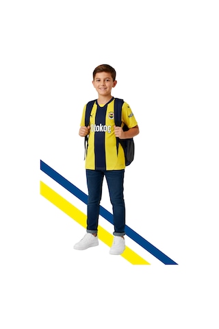 Fenerium Fb Tkm 014 Fenerbahçe Lisanslı Unisex Sarı Lacivert Çubuklu Çocuk Forması Okul Çantası Hediyeli Lacivert - Sarı