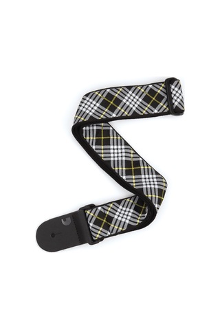 D'Addario T20W1503 Gitar Askısı Dokuma Tartan Bk & Wt