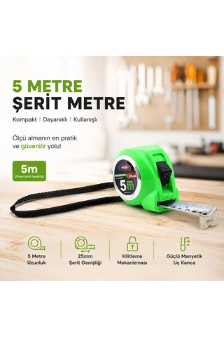 12 Adet Measurıng Tape 5mtx25mm Şerit Metre 5580 Standart