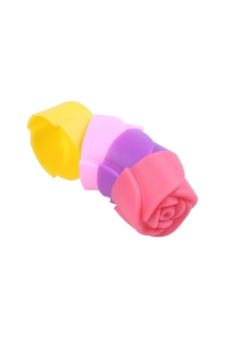 Fastbuy Silikon Gül Desenli Kek Kalıbı Seti - 10'lu - Siyah, Cupcake Ve Jöle İçin Siyah