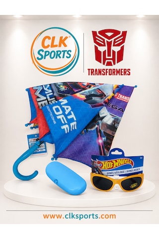 Clk Sports Transformers Lisanslı Çocuk Şemsiyesi + Lisanslı Gözlük Ikili Set Buz - Lacivert
