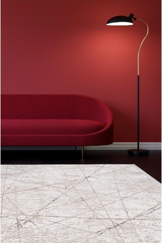 Artemis Halı Romantik 02429a Krem Bej Çizgi Desenli Halı Krem