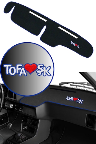 Tofaş Şahin Doğan Kartal 5 Parça Oto Halı Paspas + Torpido & Konsol Koruma Seti Mavi Kenar Nakışlı