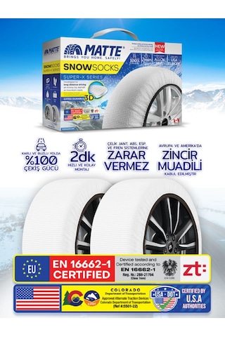 Kar Çorabı Super-x Series 195/80 R14 Lastik Uyumlu-large Universal