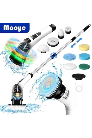 Fochsia Minimalist Style 6 My 006 Elektrikli Döner Fırça Şarj Edilebilir Kablosuz Temizlik Fırçası Ayarlanabilir Sap Usb C Şarj Lityum Pil Halı Banyo Mutfak Seramik Ve Ev Temizliği İçin