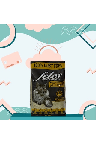 Feles Tozsuz Kedi Kumu Tamamen Doğal Aktif Karbonlu 4 x 10 L