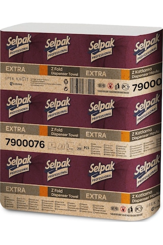 Selpak Professional Extra Z Katlı Dispenser Havlu 12 x 200'lü Selpak Professional Extra Z Katlı Dispenser Havlu 12 x 200'lü