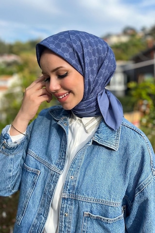 Aker Elegance Monogram Eşarp - 10905001 Mavi