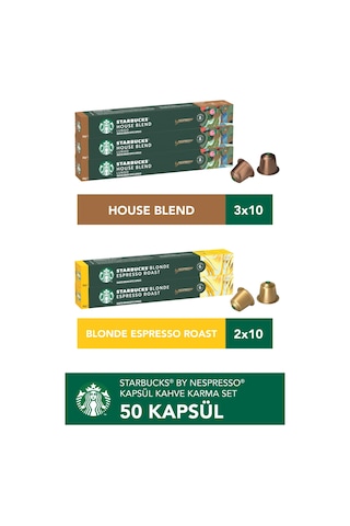 Starbucks By Nespresso House Blend 30 Lu, Blonde Espresso 20 Li Kapsül Kahve Kapsül Kahve