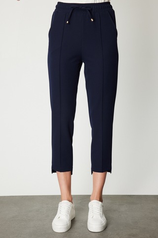 On Kadın Önü Çimalı Dar Paça Eşofman Altı 64138 Lacivert Lacivert