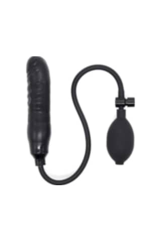Lilitu Shop BDM1816 Şişebilen Pompalı Damarlı Anal Plug Siyah