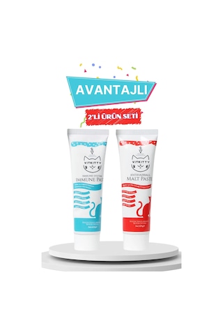 Vitkitty Kediler İçin Tüy Yumağı Önleyici Malt Macun Seti 2' Li Set Vitkitty Kediler İçin Tüy Yumağı Önleyici Malt Macun Seti 2' Li Set