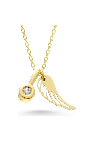 Sefa Gold 14 Ayar Altın Pırlantalı Melek Kanadı Kolye