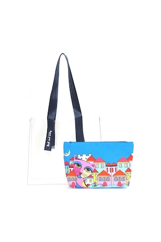 Biggdesign Owl And City Şeffaf Alışveriş Ve Plaj Çantası