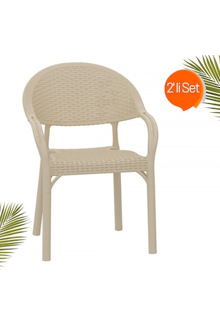 Holiday Bambu Sandalye 2 Li Set Cappuccino