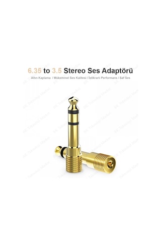Yüksek Kalite 6.35 Erkek To 3.5 Dişi Stereo Ses Adaptörü Çevirici
