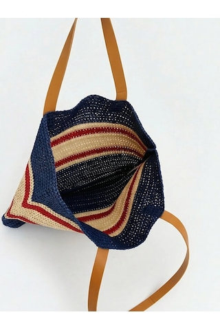 Lc Waikiki Lacivert Kadın Hasır Plaj Çantası