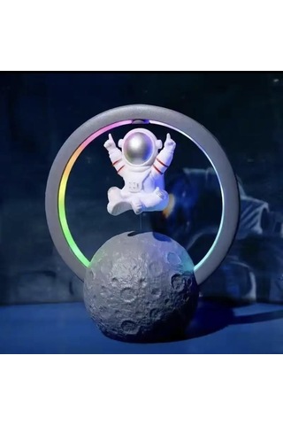 Manyetik Astronot Tasarımlı Bluetooth Hoparlör Gece Lambası Şarjlı Dokunmatik-1760 Çok Renkli