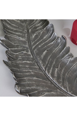 Evidea Deco Moena Dekoratif Tabak - Gümüş - 44x19 Cm