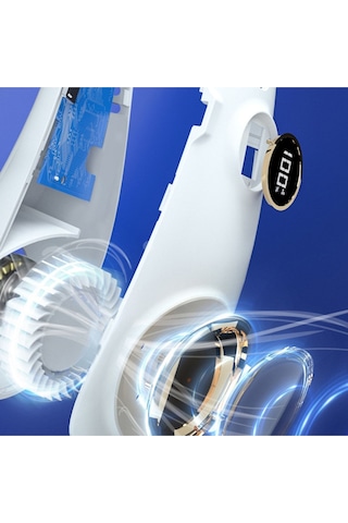A Plus Yeni Nesil Led Dijital Ekran Bıçaksız Boyun Asma Fanı 3 Dişli Ayarlanabilir 360 Rüzgar Çıkışı