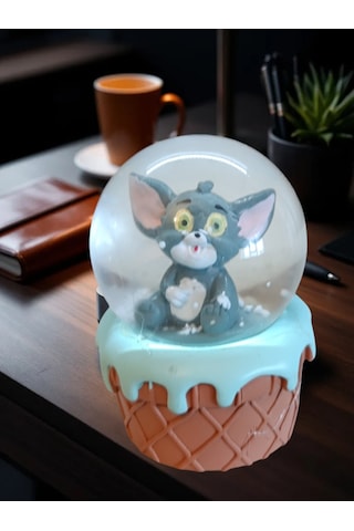 Kuromi, Tom Ve Hello Kitty Figürlü 4'lü Kar Küresi Seti Sevimli Hediyelik 001