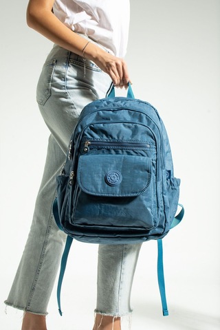 Mega Boy Mavi Unisex Ayarlanabilir Ortapedik Askılı 9 Gözlü Laptop Bölmeli Okul Çantası Mavi