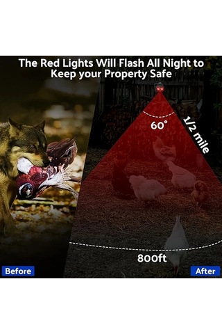 Motion003 Goxawee Siyah 2 Adet Güneş Enerjili Hayvan Kovucu Led Işıklı Kemirgen Savunucu Bahçe Çiftlik Koruma