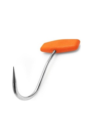 Lemestar 3 Adet Sus304 Paslanmaz Çelik T-desenli Et Kancası, Turuncu Plastik Kollü, Mezbaha Fabrikaları İçin, 16.5 Cm Toplam Uzunluk Diğer