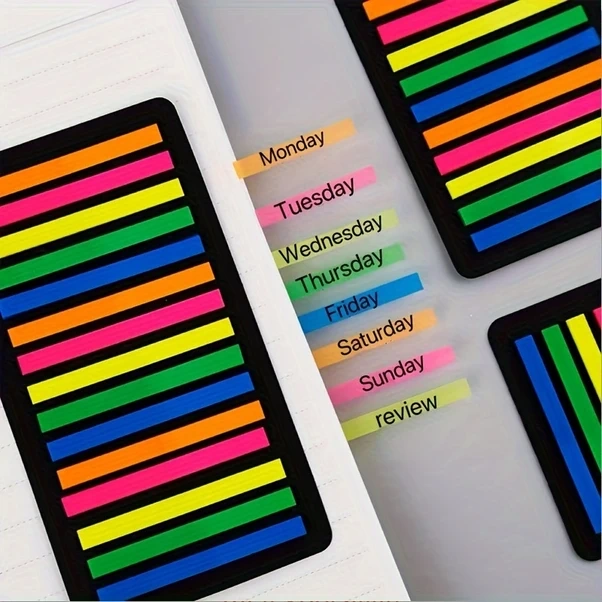 Wangxi 3 Adet 900 Yaprak Ultra İnce Pet Şeffaf Yapışkanlı Not Kitap Ayracı