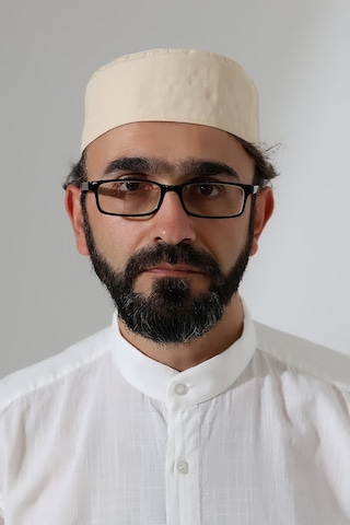 Elif Vav Nakışlı Kalıp Namaz Takkesi - Bej Bej