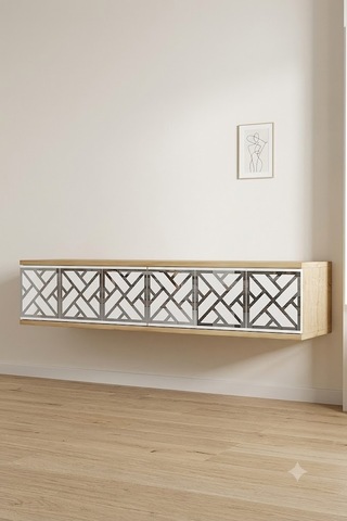 Da1238dbs Arex Dresuar , Antre Hol Rafı Safirmeşe-beyaz-silver 120cm