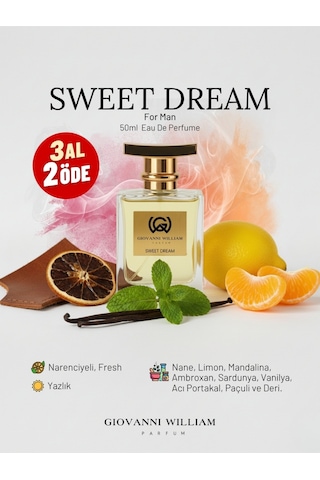 Sweet Dream Eros Erkek Parfümü Yazlık Fresh Bergamot, Nane, Sandal, Versace, Sedir, Portakal Ağacı Aromatik - Odunsu